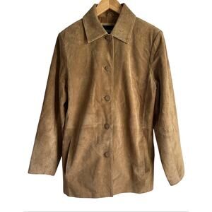 Bernardo Vintage Women’s Size Medium 100% Genuine Suede Leather Tan Y2K Jacket